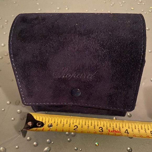 CHOPARD BLUE SUEDE WATCH & JEWELRY TRAVEL CASE POUCH 4”x4”x2” - Picture 7 of 9